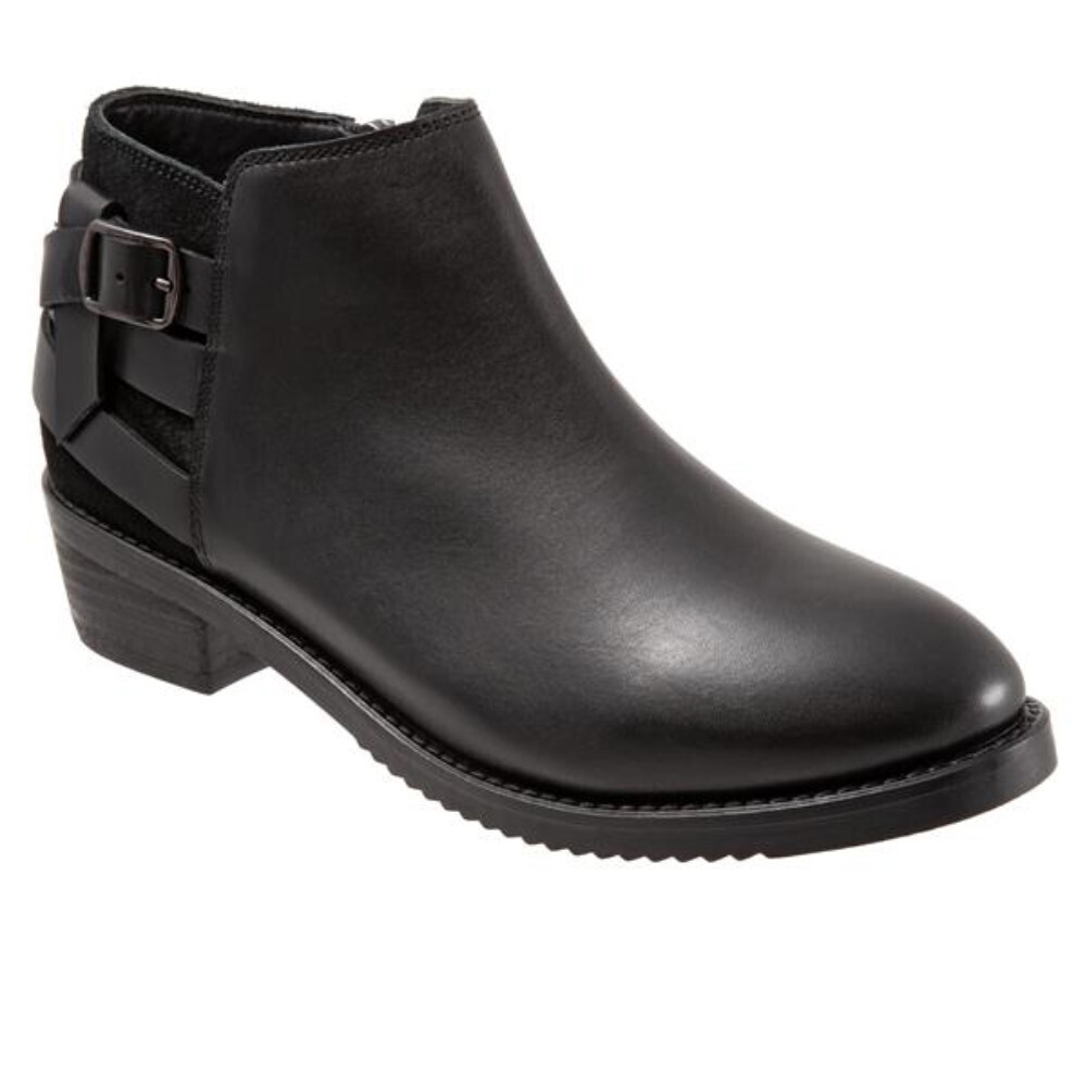SoftWalk Raleigh S2155-001 Boots Women's US 7 Black Leather Ankle Booties ZAP491